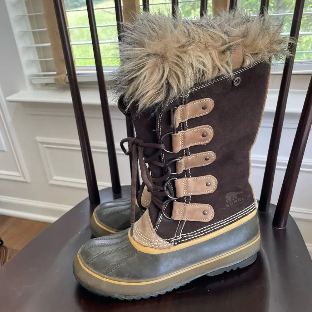 Sorel Joan of Arctic Waterproof Winter Snow Boot Quarry Faux Fur 8